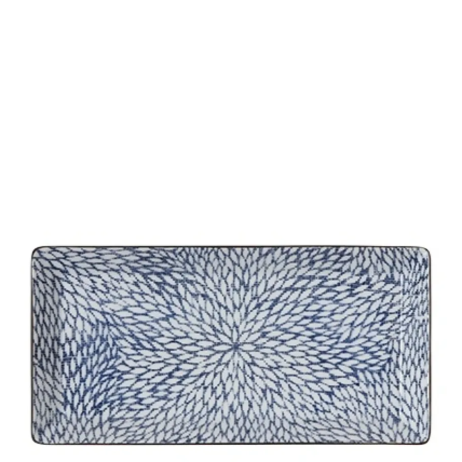 Best MIYA Company Aizome Mums Rectangle Plate