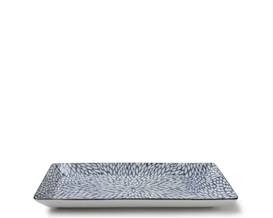 Best MIYA Company Aizome Mums Rectangle Plate