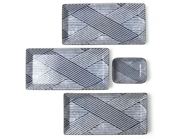 MIYA Company Aizome Shima Rectangle Plate