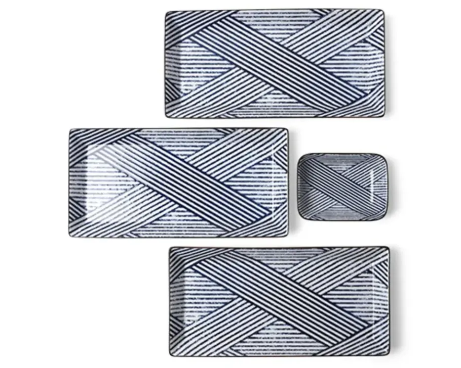 MIYA Company Aizome Shima Rectangle Plate