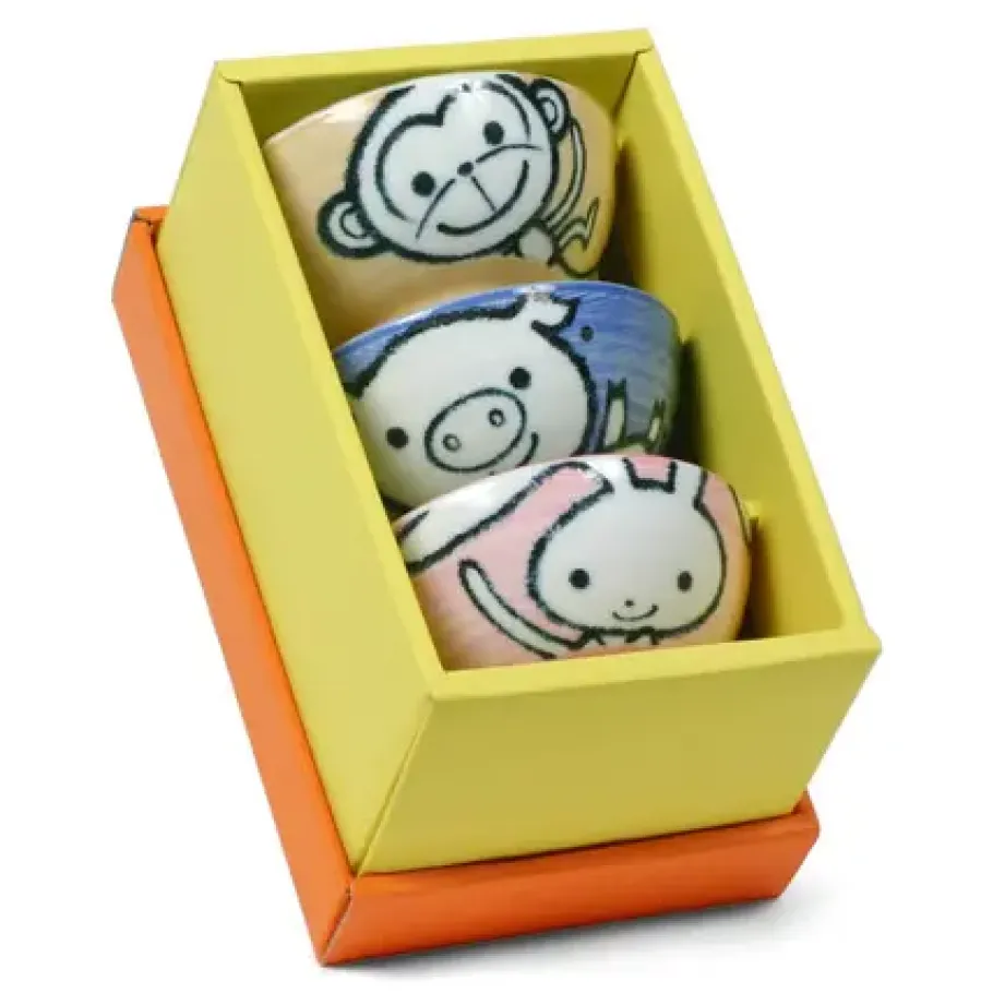 New MIYA Company Animal 4.5" Rice Bowl Set