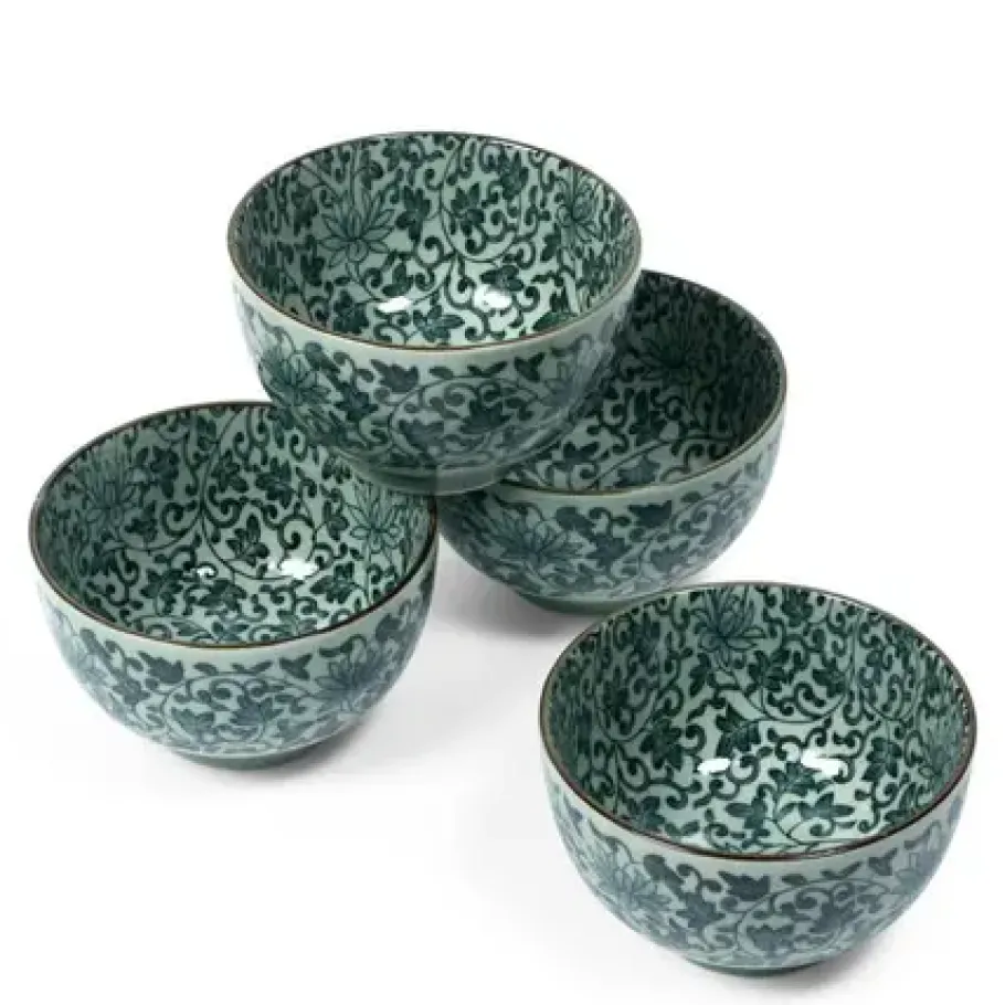 Hot MIYA Company Antique Green Karakusa 5" Bowl Set At Miya