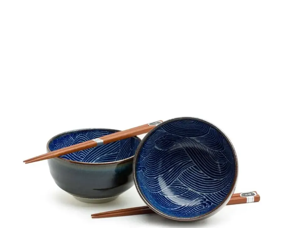 Sale MIYA Company Aranami 5" Bowl For Two Set