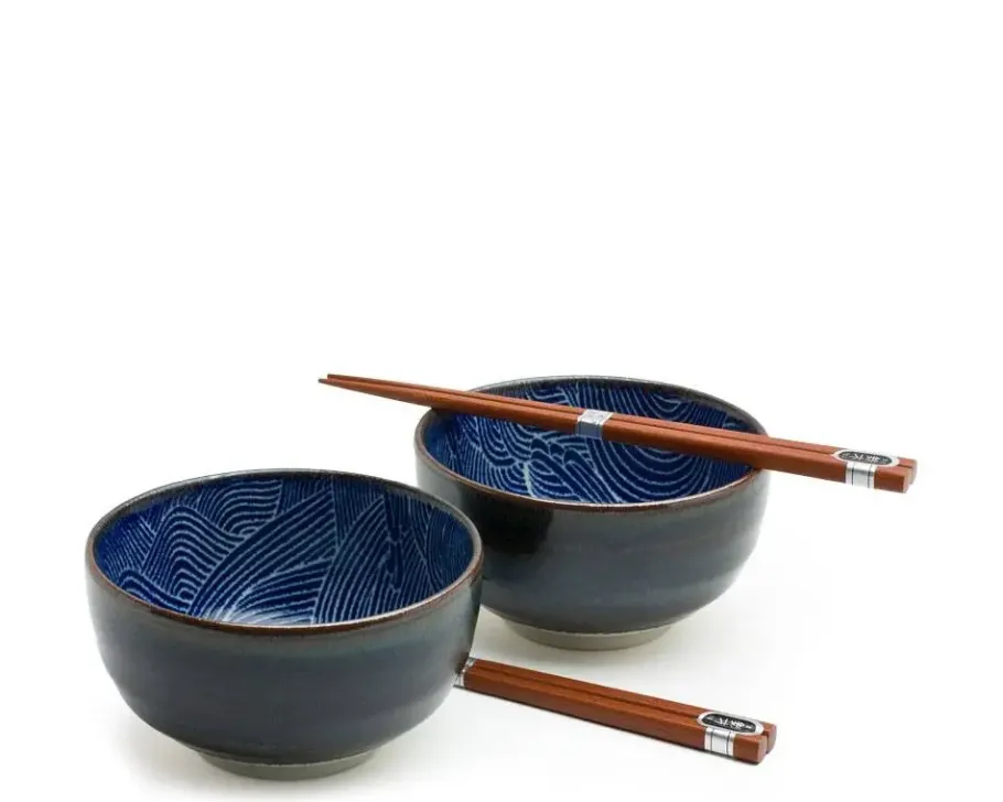 Sale MIYA Company Aranami 5" Bowl For Two Set