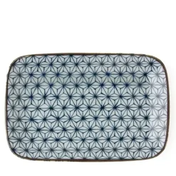 New MIYA Company Asanoha Plate - Blue/Brown
