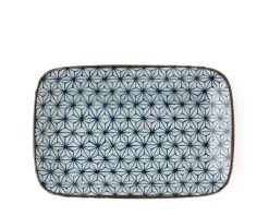 New MIYA Company Asanoha Plate - Blue/Brown