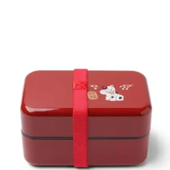 Best MIYA Company Bento Box Fortune Cat Red