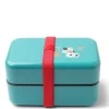 Best MIYA Company Bento Box Fortune Cat Teal Blue