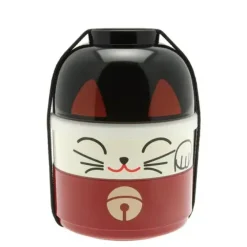 New MIYA Company Bento Set Fortune Cat Red