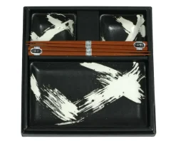 Best MIYA Company Black Brush Stroke Sushi Set