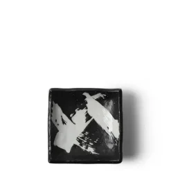 New MIYA Company Black & White Brush Sauce Dish