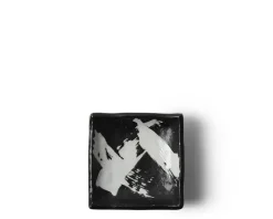New MIYA Company Black & White Brush Sauce Dish