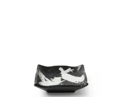 New MIYA Company Black & White Brush Sauce Dish