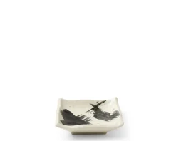 MIYA Company Black & White Brush Sauce Dish