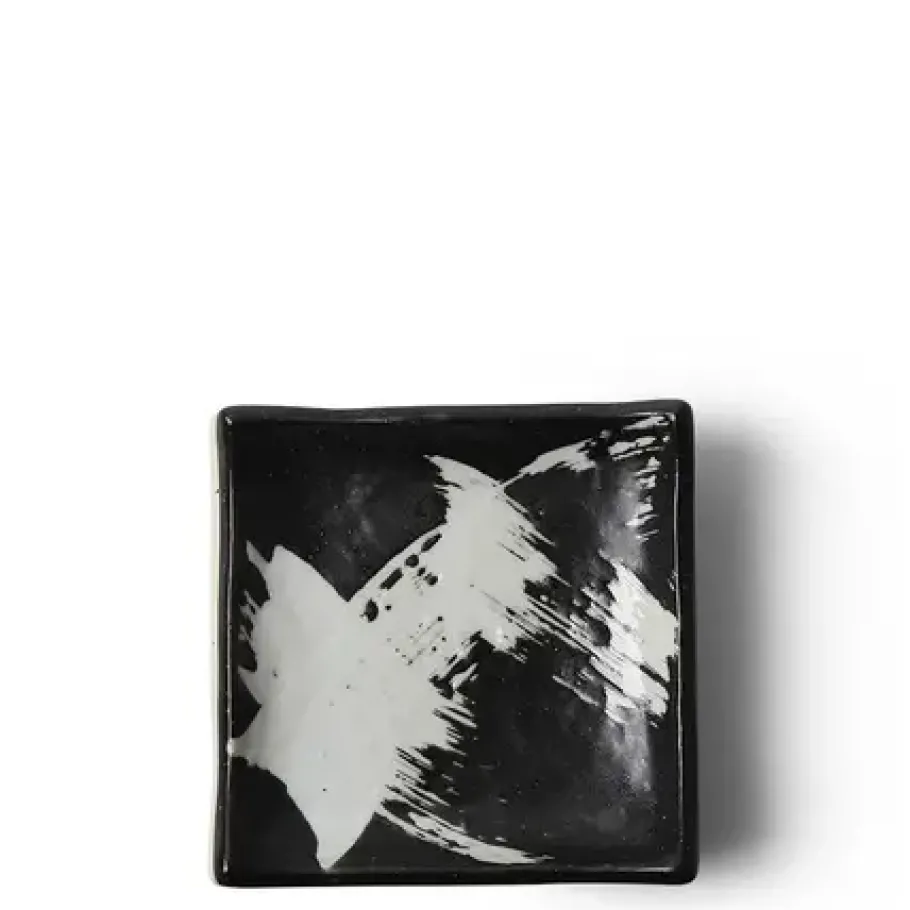 MIYA Company Black & White Brush Small Plate