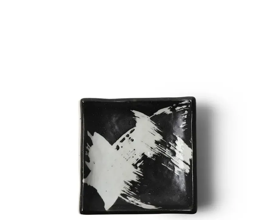 MIYA Company Black & White Brush Small Plate