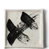 Best MIYA Company Black & White Brush Square Plate