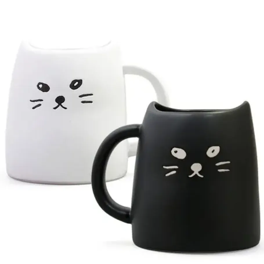 Discount MIYA Company Black & White Cat Mug Set