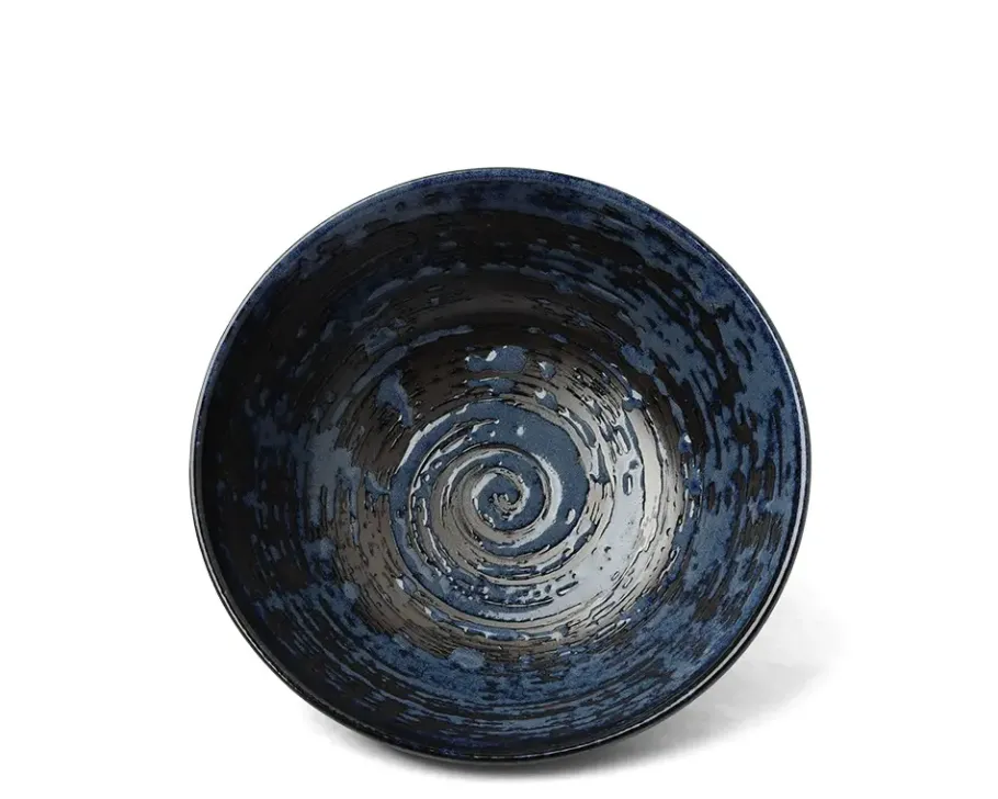 Online MIYA Company Blue Black Swirl 8.25" Bowl