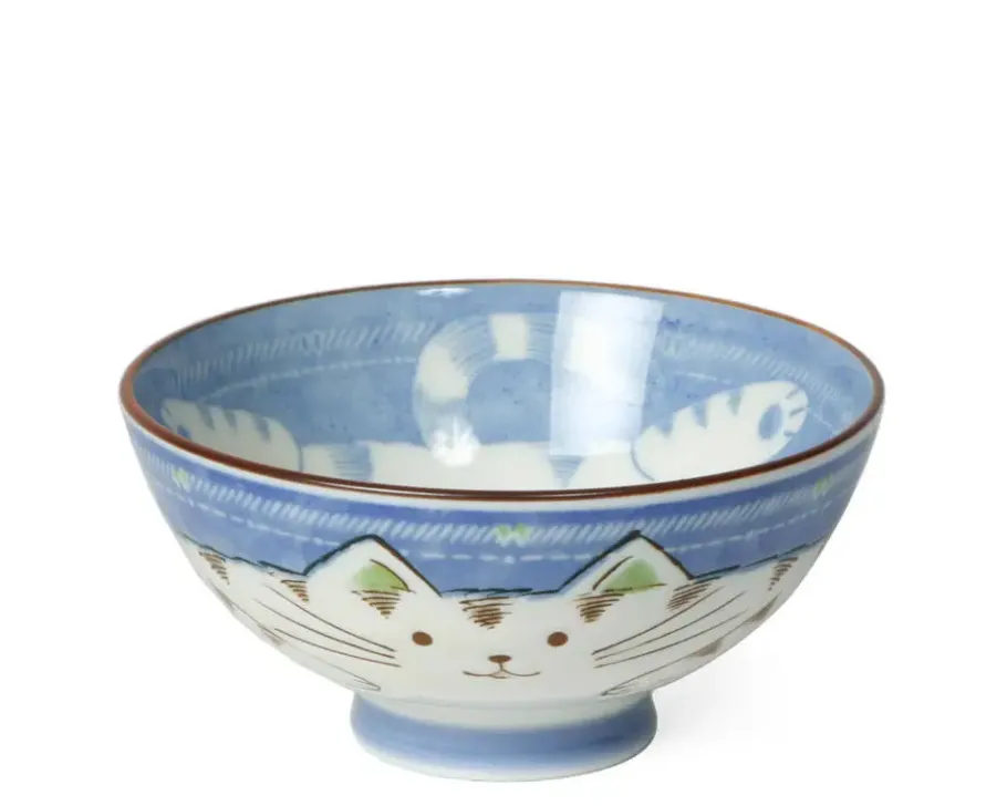 Outlet MIYA Company Blue Cat Rice Bowl
