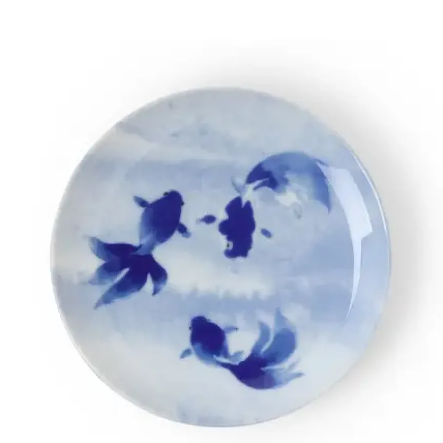 Online MIYA Company Blue Fish Swimming Plate
