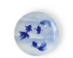 Online MIYA Company Blue Fish Swimming Plate