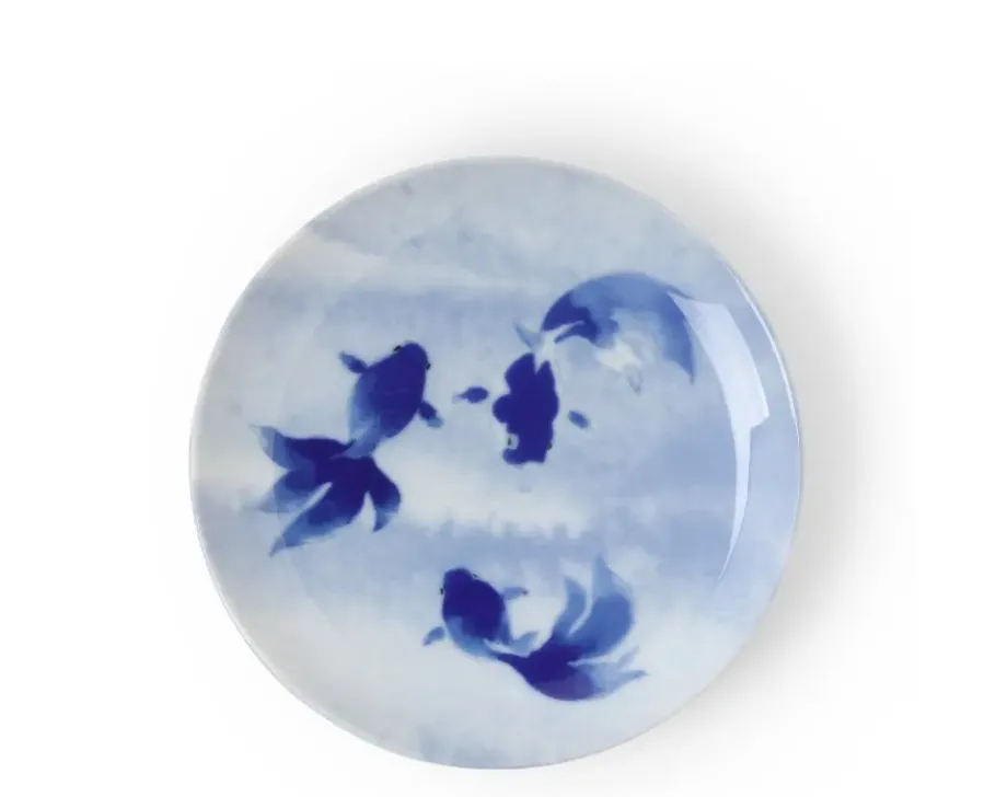 Online MIYA Company Blue Fish Swimming Plate