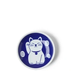 Online MIYA Company Blue Fortune Cat 3.75" Sauce Dish