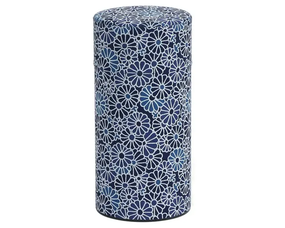 Online MIYA Company Blue Mums Tea Canister