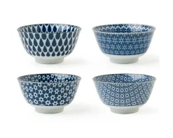 MIYA Company Blue & White 5" Bowl Set