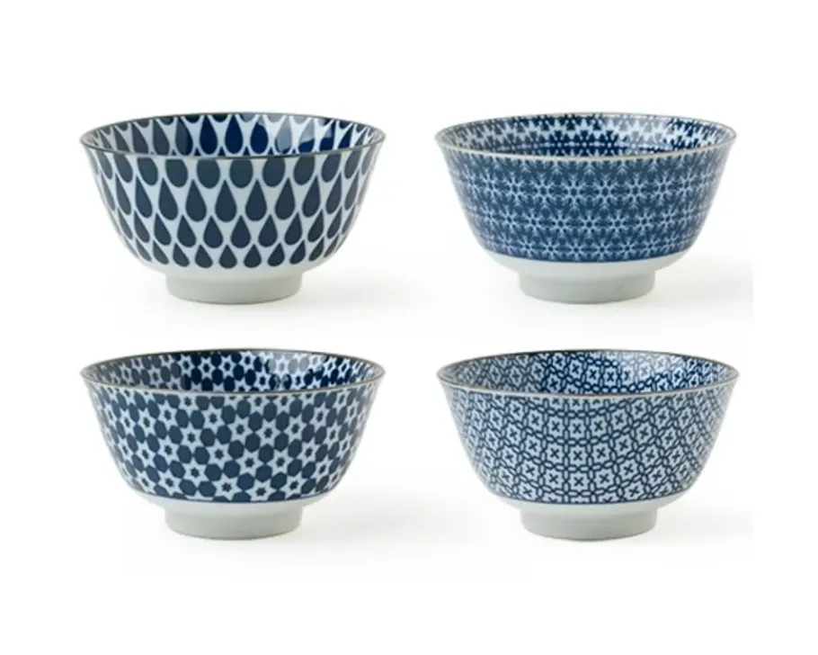 MIYA Company Blue & White 5" Bowl Set