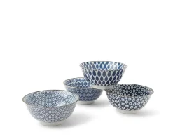 MIYA Company Blue & White 5.75" Bowl Set/4