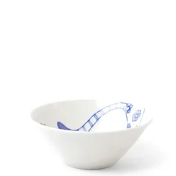 MIYA Company Blue & White Cat 4.5" Rice Bowl