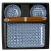 MIYA Company Blue & White Cross Sushi Set