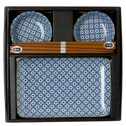 MIYA Company Blue & White Cross Sushi Set