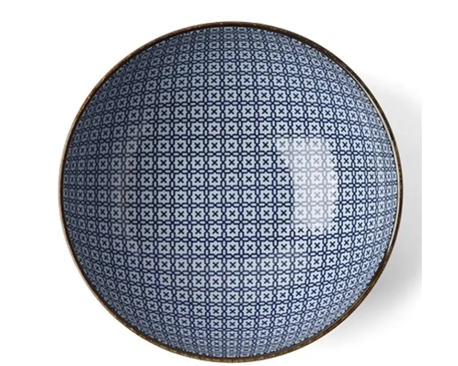 MIYA Company Blue & White Mosaic 8.25" Bowl