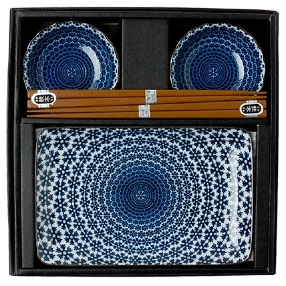 Hot MIYA Company Blue & White Snow Sushi Set