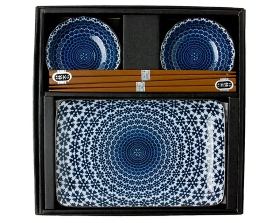 Hot MIYA Company Blue & White Snow Sushi Set