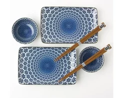 Hot MIYA Company Blue & White Snow Sushi Set