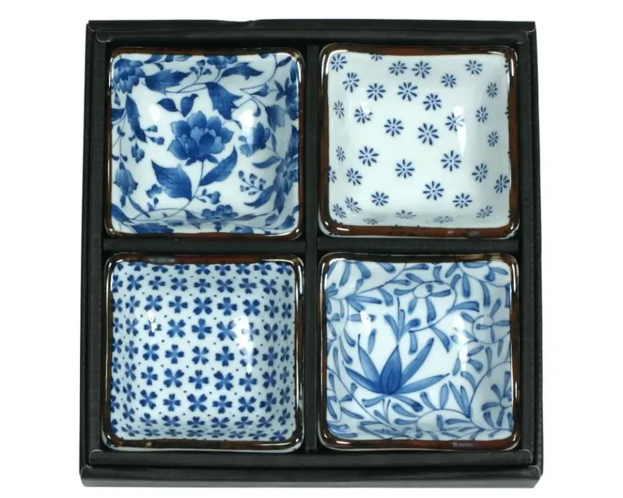 Online MIYA Company Blue & White 3.25" Sq. Sauce Dish Set