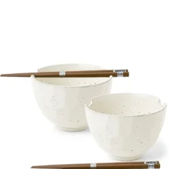 Clearance MIYA Company Boulder White Bowl Set/2