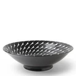 Best MIYA Company Bowl Black Choctaw Swirl 10"