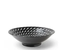 Best MIYA Company Bowl Black Choctaw Swirl 10"