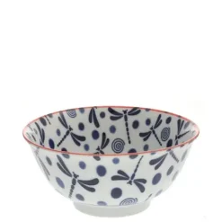 New MIYA Company Bowl Blue Dragonfly 6"