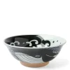 Hot MIYA Company Bowl Blue Whale Waves 8"