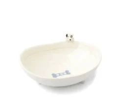 Best MIYA Company Bowl Footed With Dog & Bone Design