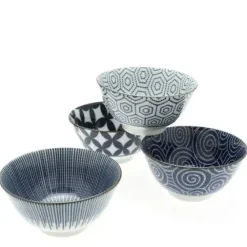Outlet MIYA Company Bowl Set Modern Indigo 5-1/4"