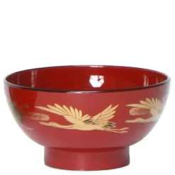 Hot MIYA Company Bowl Soup 4.5" Red Crane