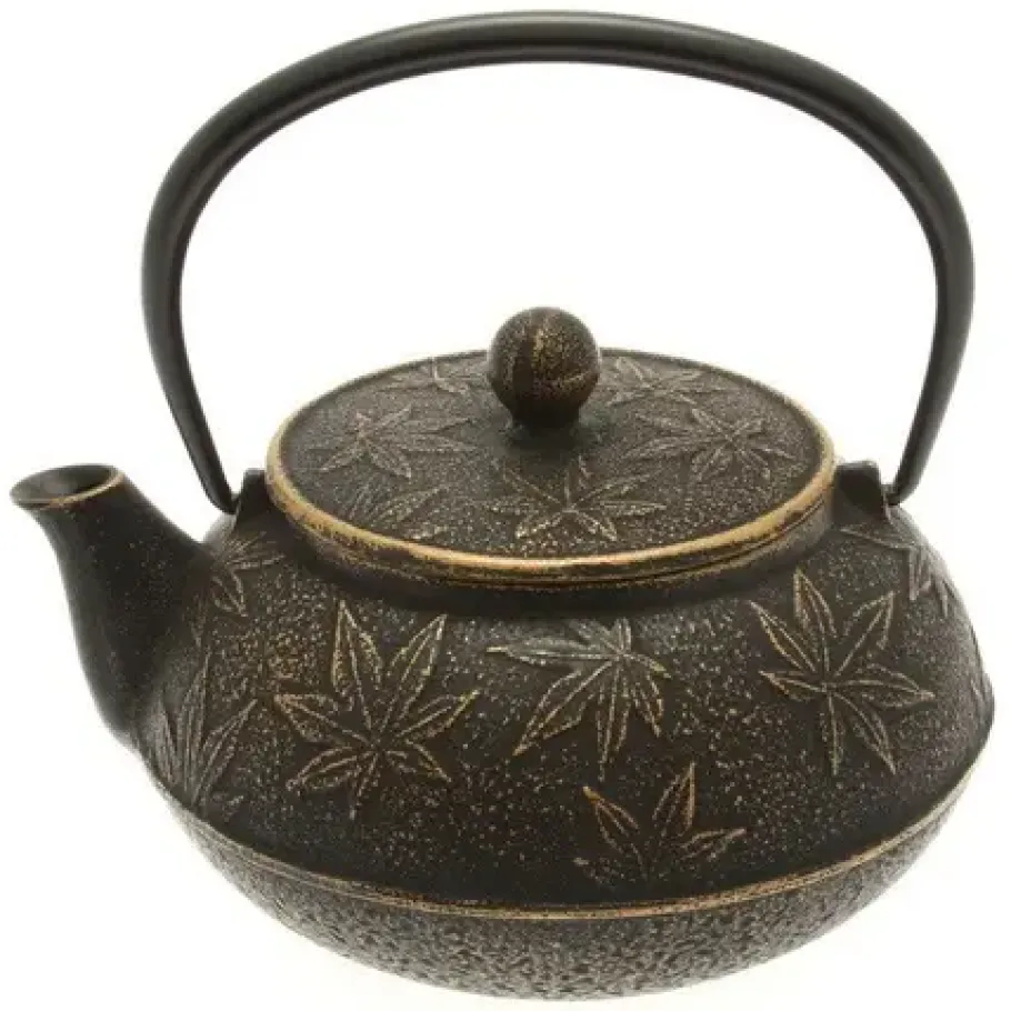 New MIYA Company Cast Iron Teapot Black Maple