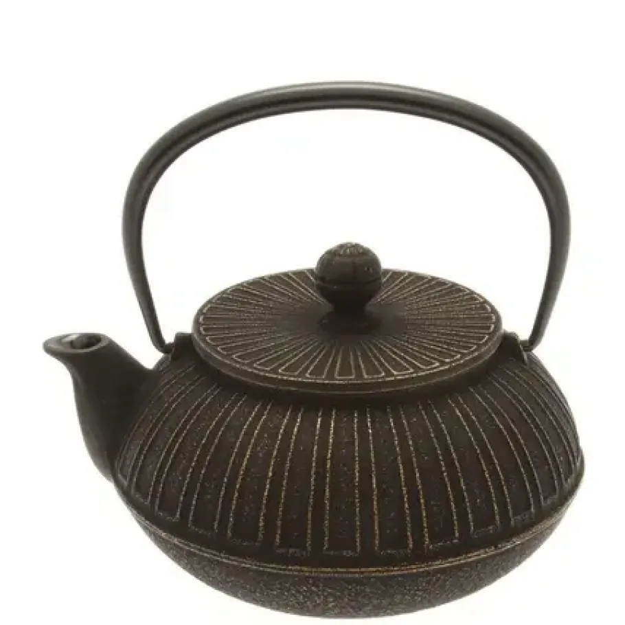 Best MIYA Company Cast Iron Teapot Gold Black Chrysanthemum